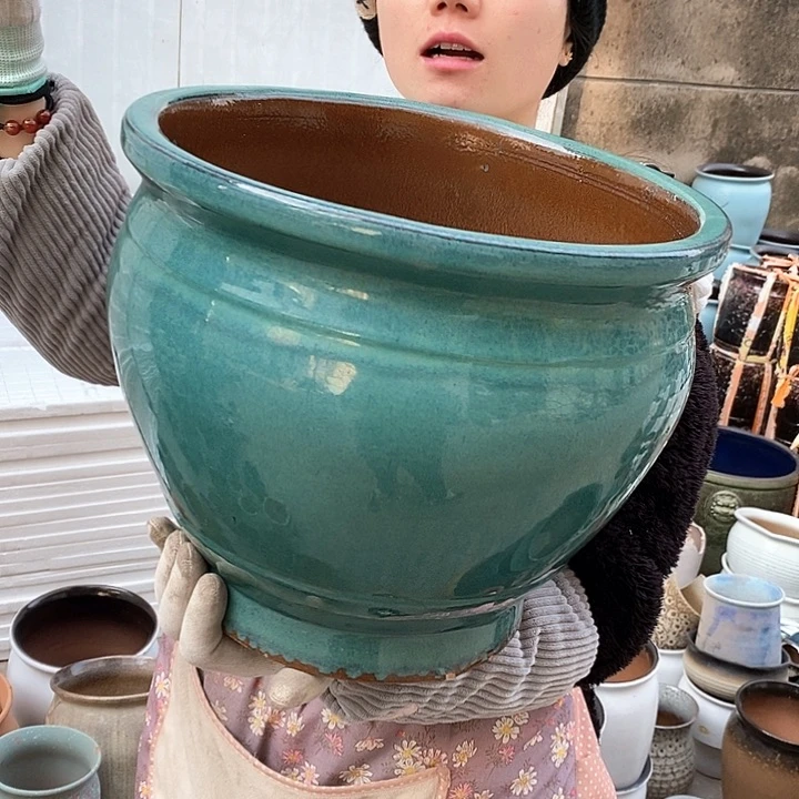 紫砂花盆瑕疵口33高27