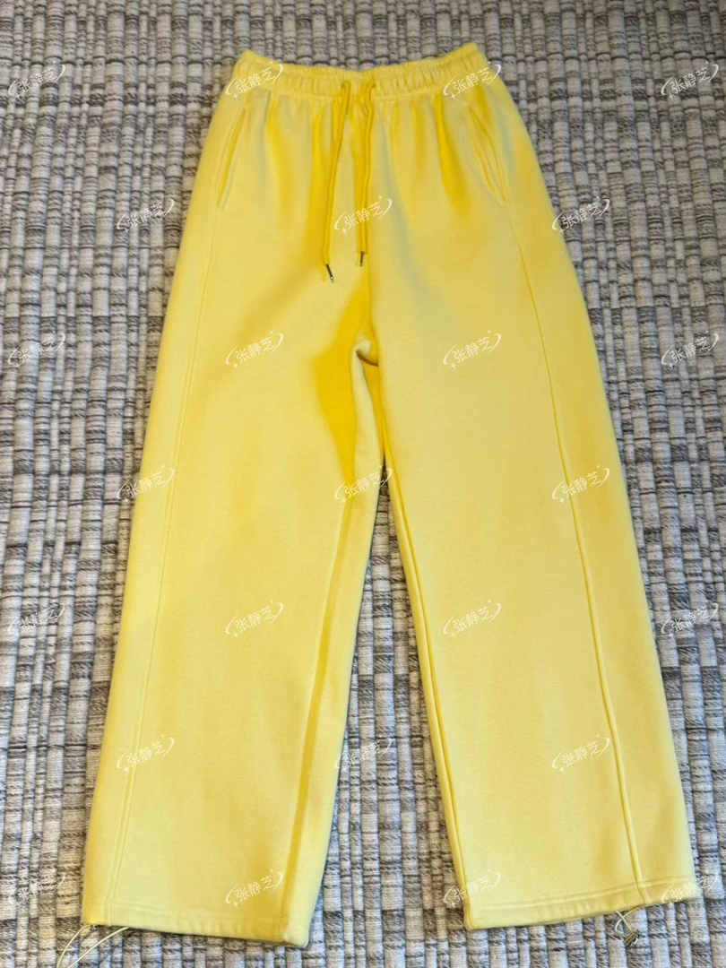 【张静芝】柠檬黄裤腿抽绳加绒休闲裤