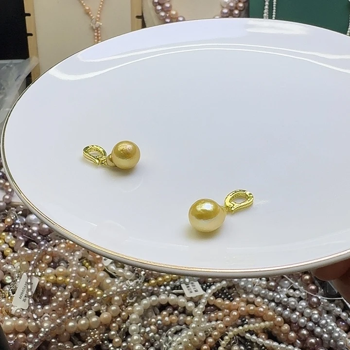 淡水珍珠耳饰合金