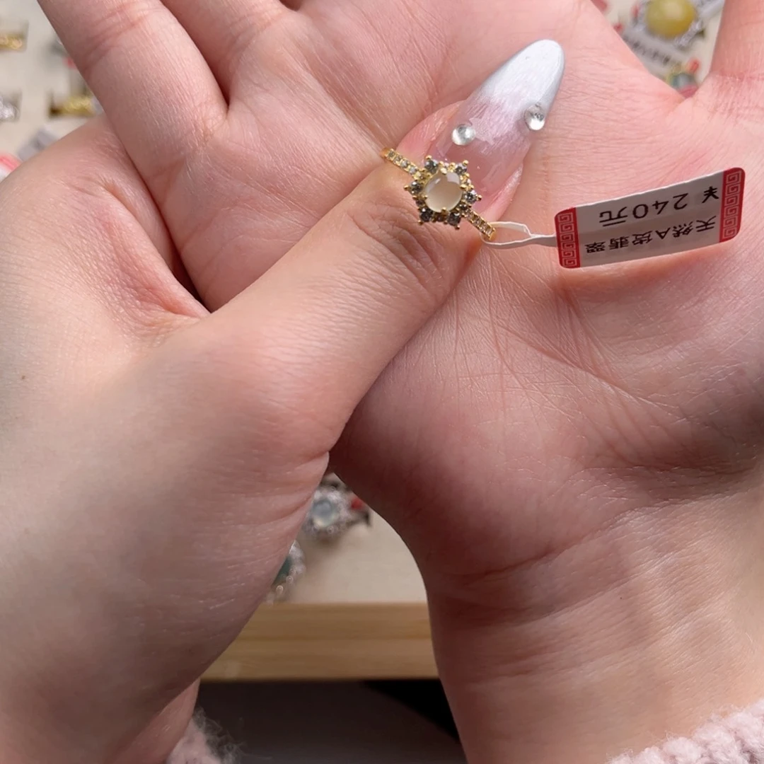 翡翠戒指银S925镶嵌66588