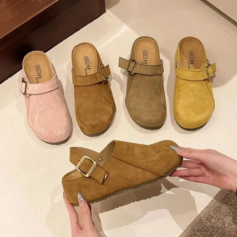 【退货补运费】厚底内增高百搭时尚外穿女勃肯半包拖韩版潮 6002