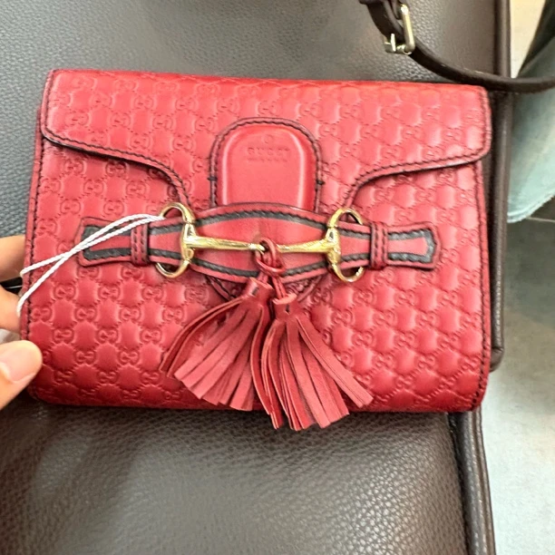 95新 GUCCI/古驰 白菜古驰红色单肩包