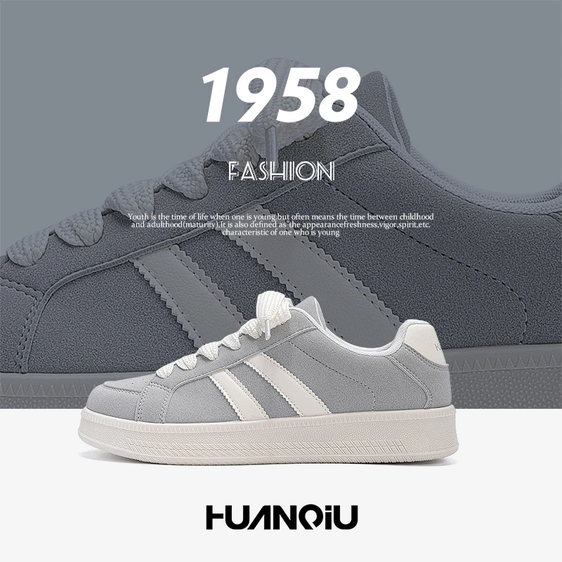 环球灰色板鞋子男款2025冬季新款男鞋增高厚底潮鞋百搭休闲德训鞋