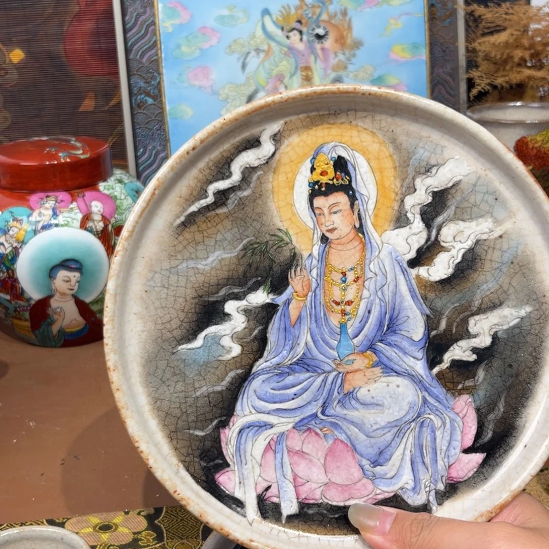 手工手绘观音壶承