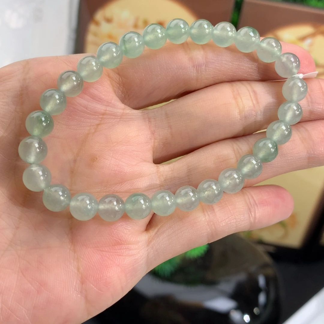 翡翠未镶嵌手串卡6冰种晴手串