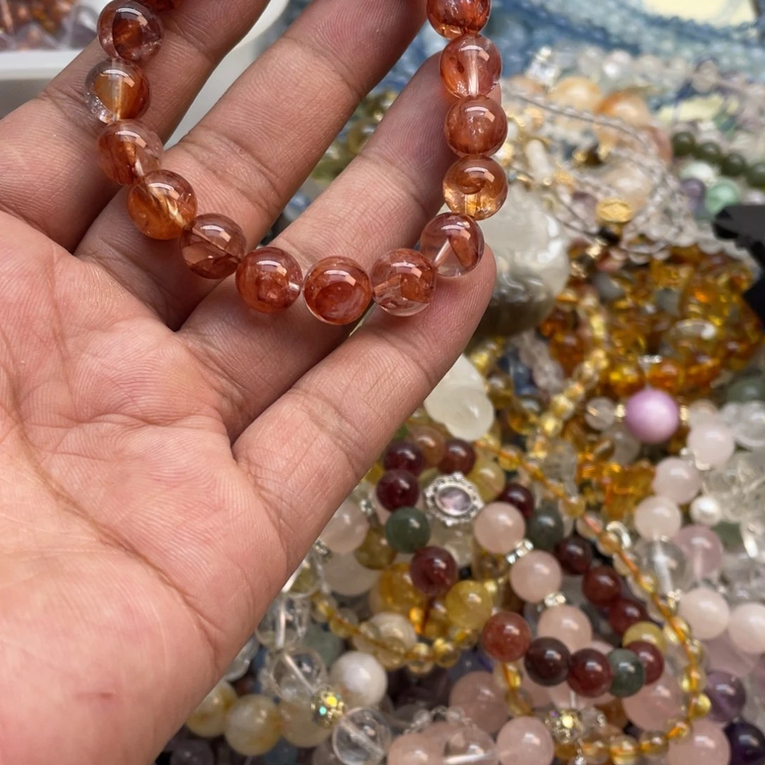 银S925镶嵌手链烟晶