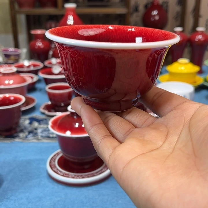 景德镇陶瓷浅行窑压手杯