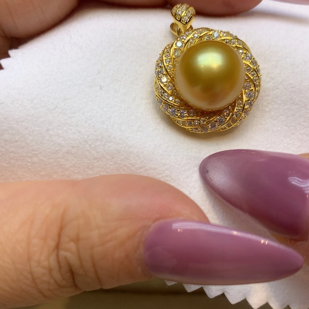 颈饰银S925镶嵌海水珍珠