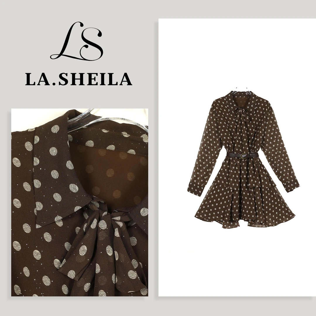 LA.Sheila送腰带 星光波点连衣裙253-LYQ/0804-99063