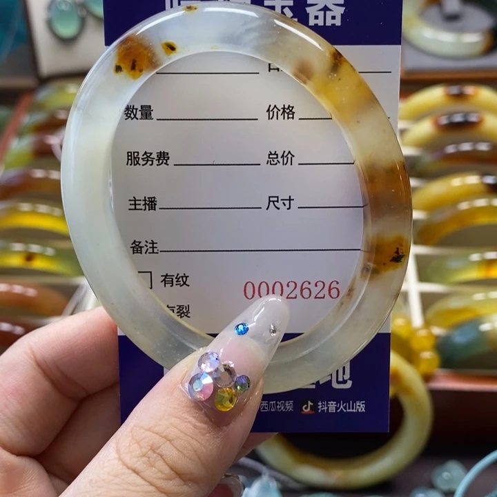 未镶嵌岫玉手镯花***花手镯