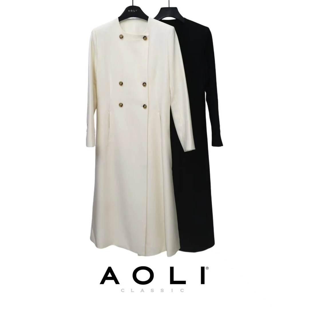 AOLI-修身型轻盈风尚长款风衣女装轻奢中长款时尚6262