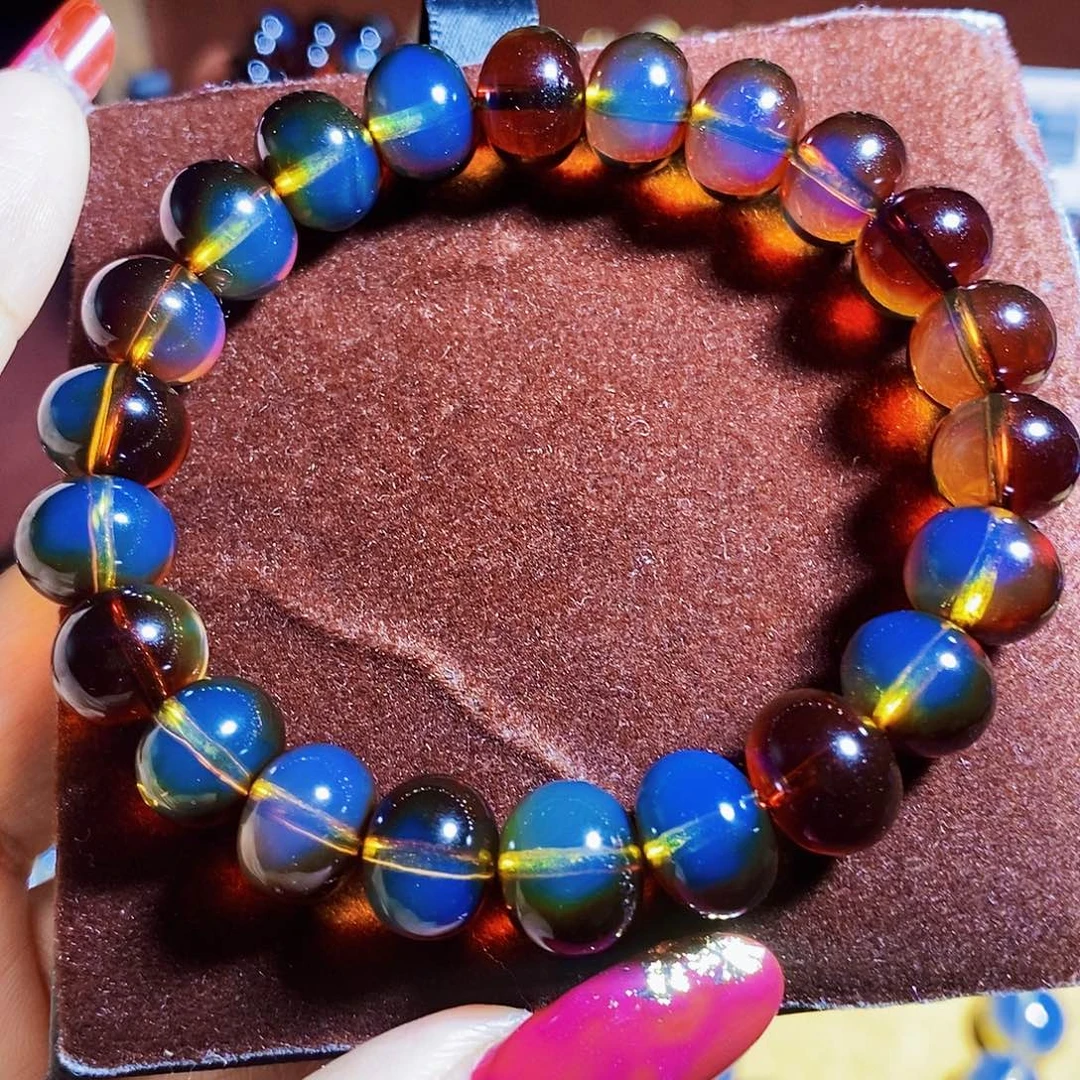 蓝珀裸石未镶嵌红蓝珀妖色11加苹果圆毕业