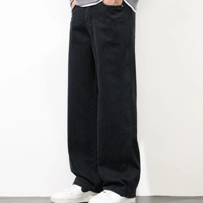 CALTOKROSA美式阔腿牛仔裤男时尚新款百搭宽松垂感直筒休闲长裤子