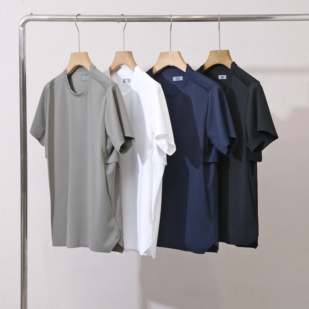 【休闲DX-2106】宽松纯色夏季新款透气速干简约半袖圆领百搭短袖