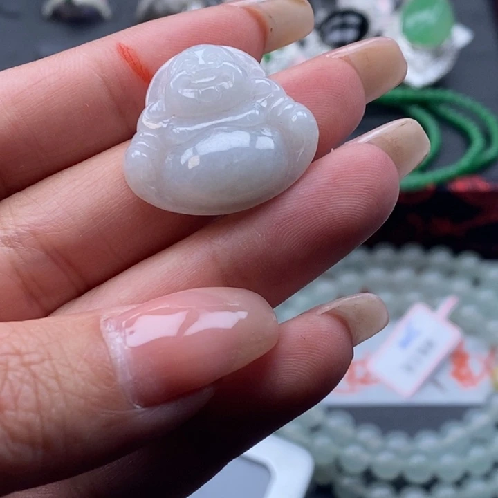 翡翠耳饰未镶嵌佛公