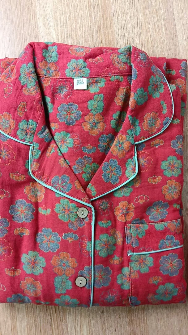 五角星-舒适柔软  双层纱提花款  家居服