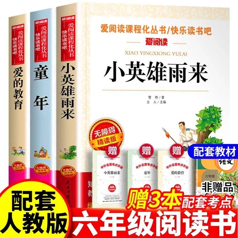 爱的教育小英雄雨来童年书全3册高尔基正版六年级上册必读课外书