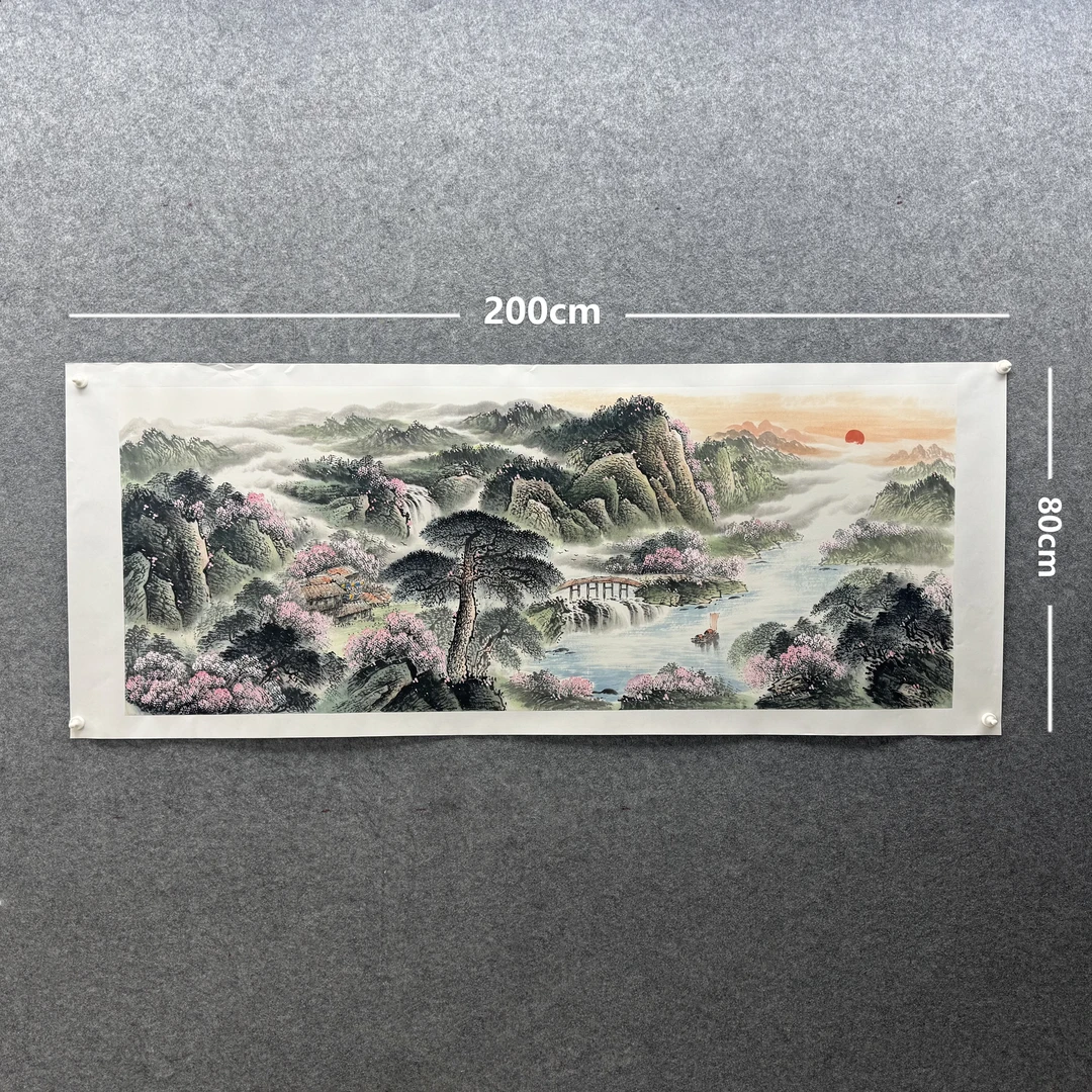 【山水画】张恒禄200*80cm手绘礼盒作品（7）