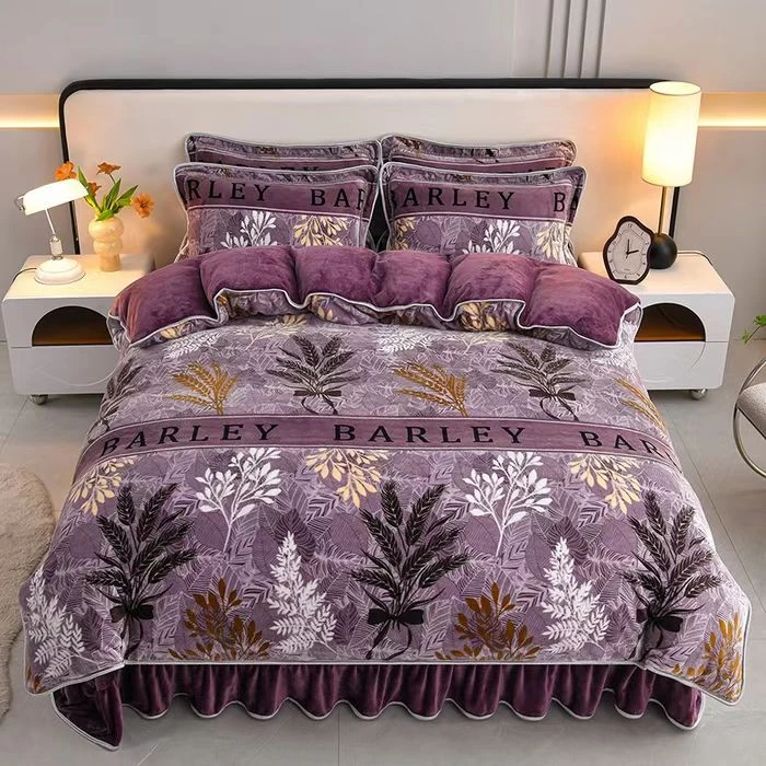 【8-9斤】冬季加厚牛奶绒四件套保暖双面绒防滑防静电加绒床上用品