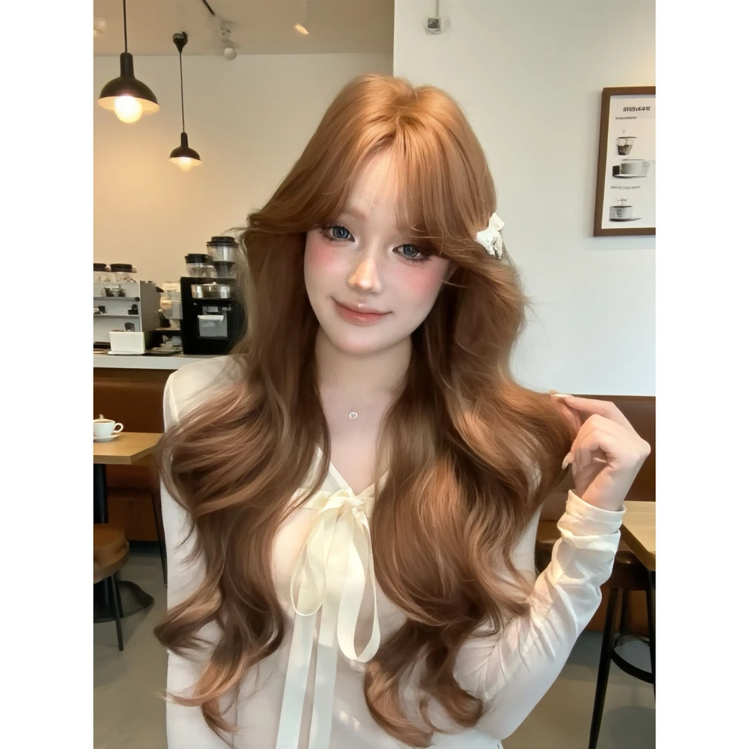 【留洋千金】假发女长卷发秋冬焦糖暖棕色气质温柔大波浪全头套