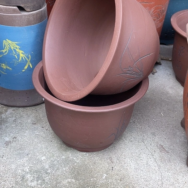 25+25平角金钟花盆紫砂花盆