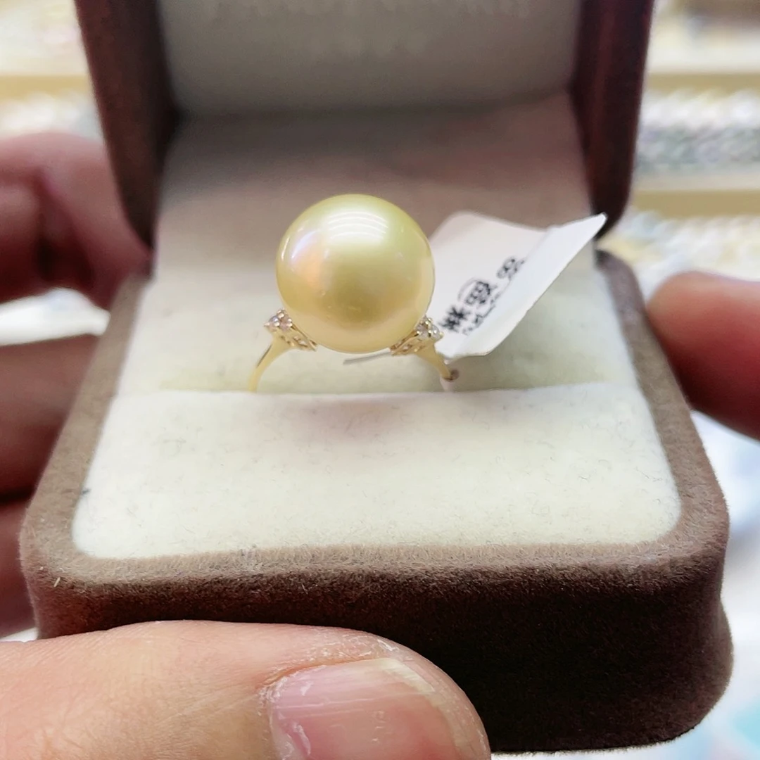 海水珍珠戒指18K金镶嵌