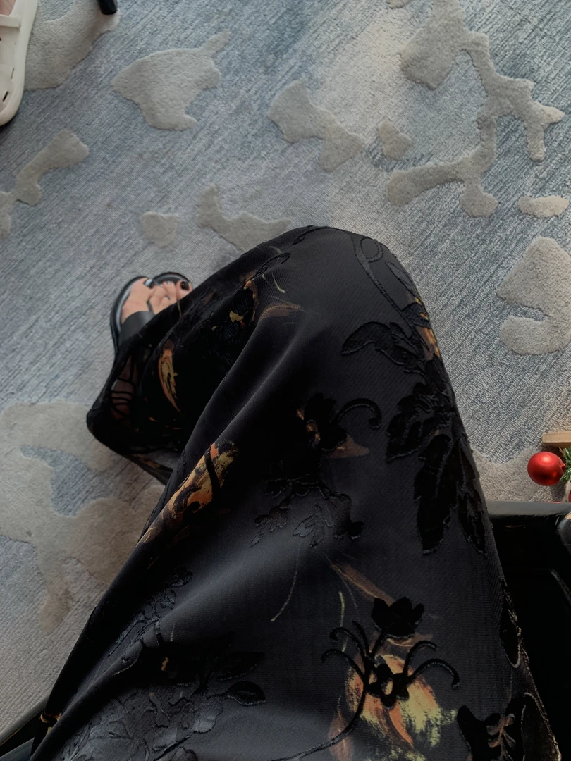 范天奇/FAN TIANQI【油画笔触】油画风花卉剪花半裙FYST52043