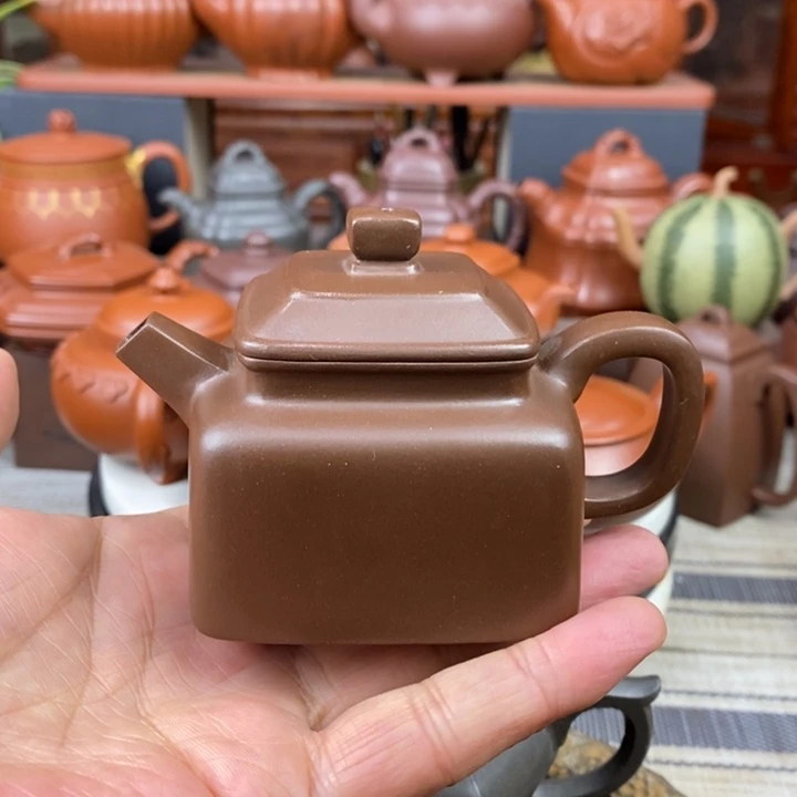 紫砂茶壶四方德钟130CC原矿文革老紫泥新年特价