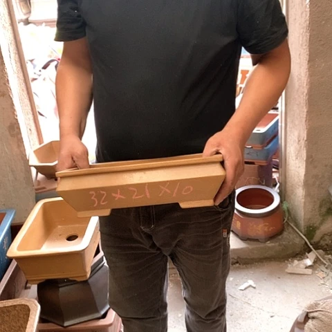 紫砂花盆手工制作