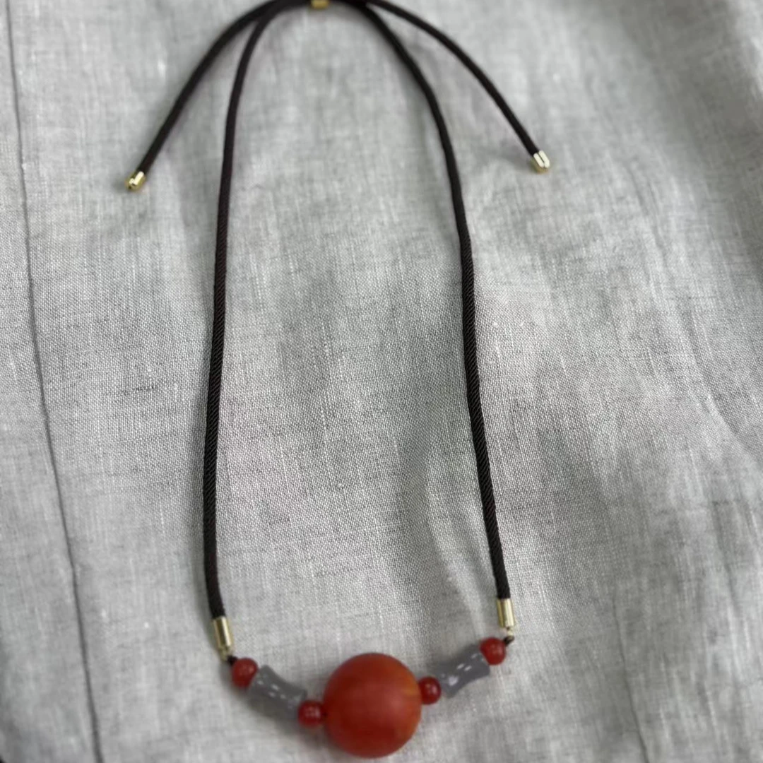 非金属树脂项链 7910树脂非金属树脂项链 仿蜜蜡调节项链无镶嵌