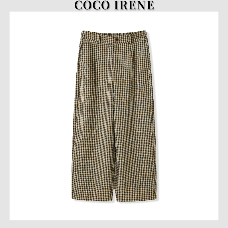 COCO IRENE【 马赛克】 三伏天透气不闷热随性洒脱休闲格子气球裤