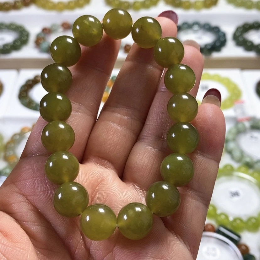 【闪购商品】未镶嵌蛇纹石玉手链卡12