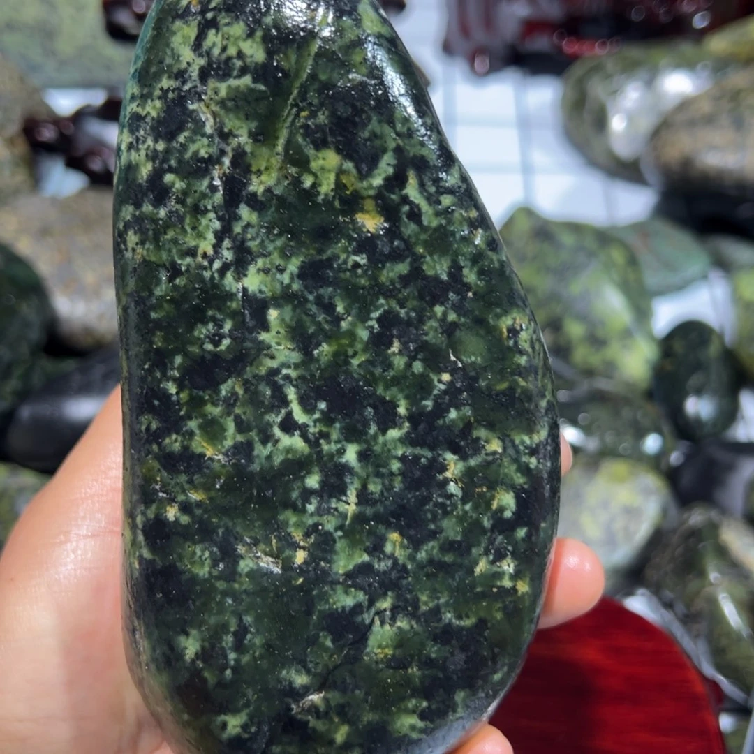 未镶嵌蛇纹石玉西藏藏玉药王石户*