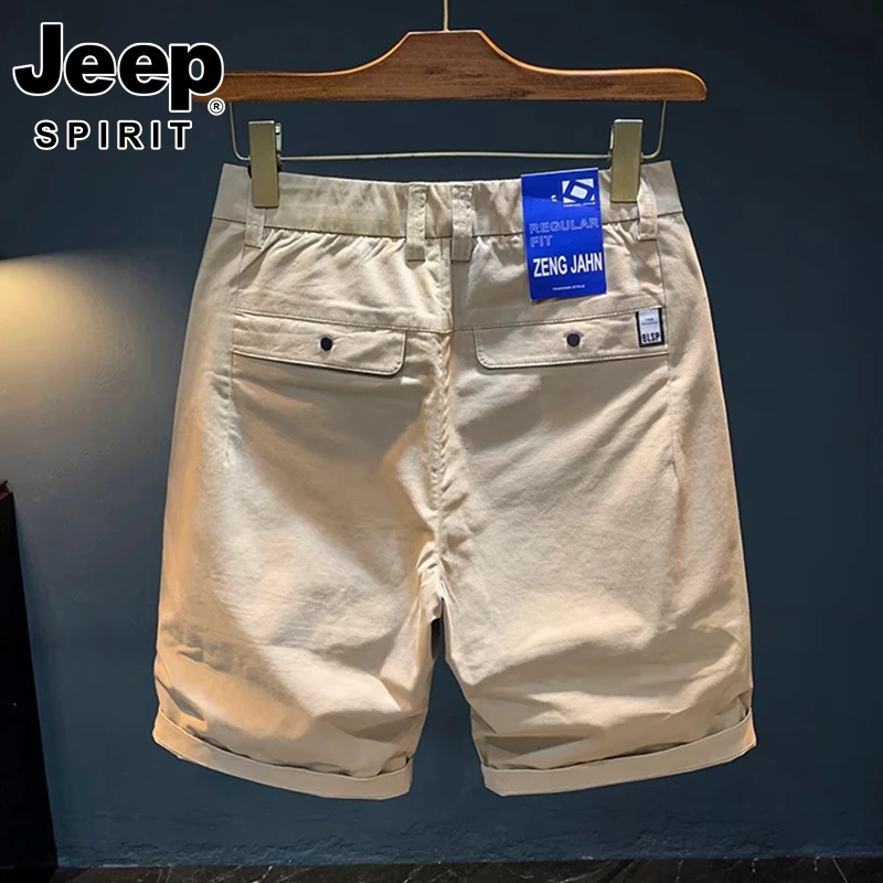 JEEPSPIRIT直筒休闲短裤男夏季薄款宽松五分工装裤高端百搭中裤男
