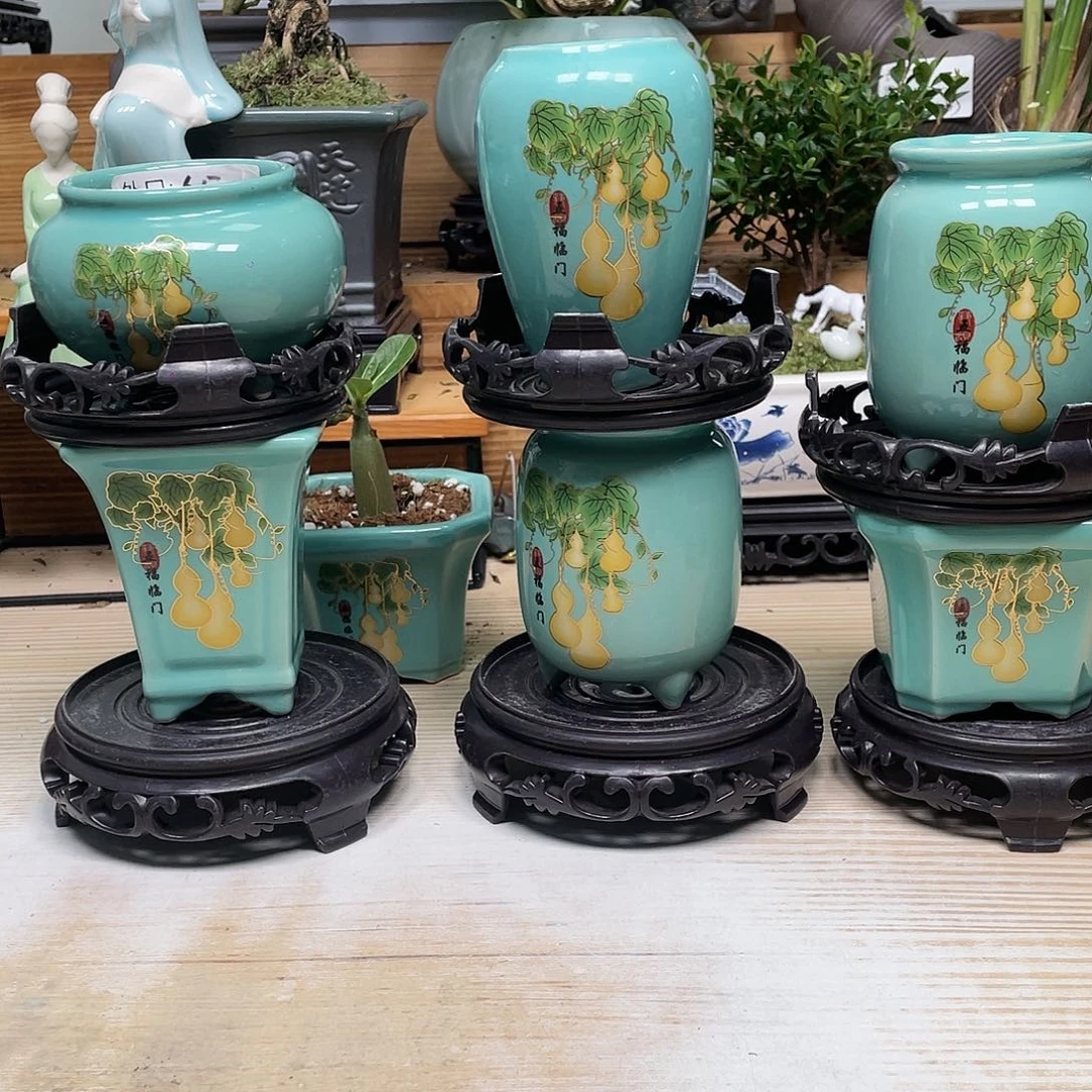 紫砂花盆陶瓷艺术花盆陶瓷