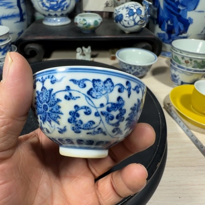 心***6摆件青花花卉小小摆件