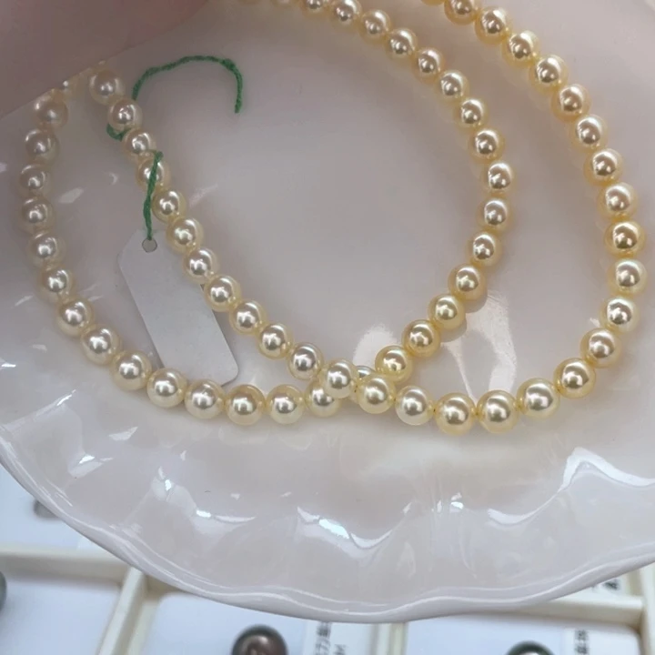 海水珍珠未镶嵌颈饰海水ak羽皇金
