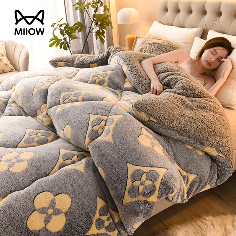 猫人冬季羊羔绒被子冬被加厚防寒保暖牛奶绒棉被被芯宿舍春秋被款