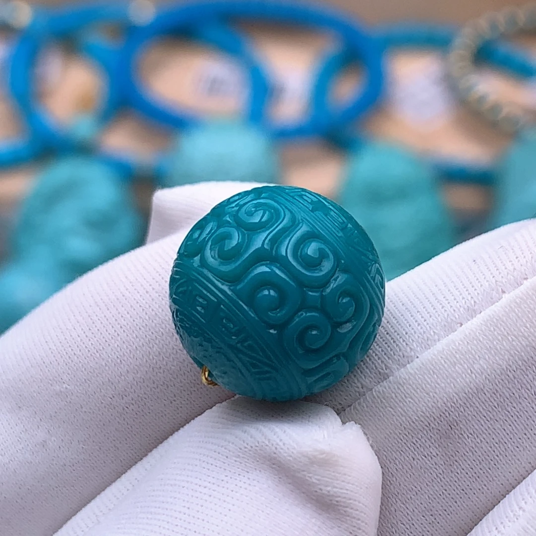 绿松石未镶嵌珠宝奇石13.9mm