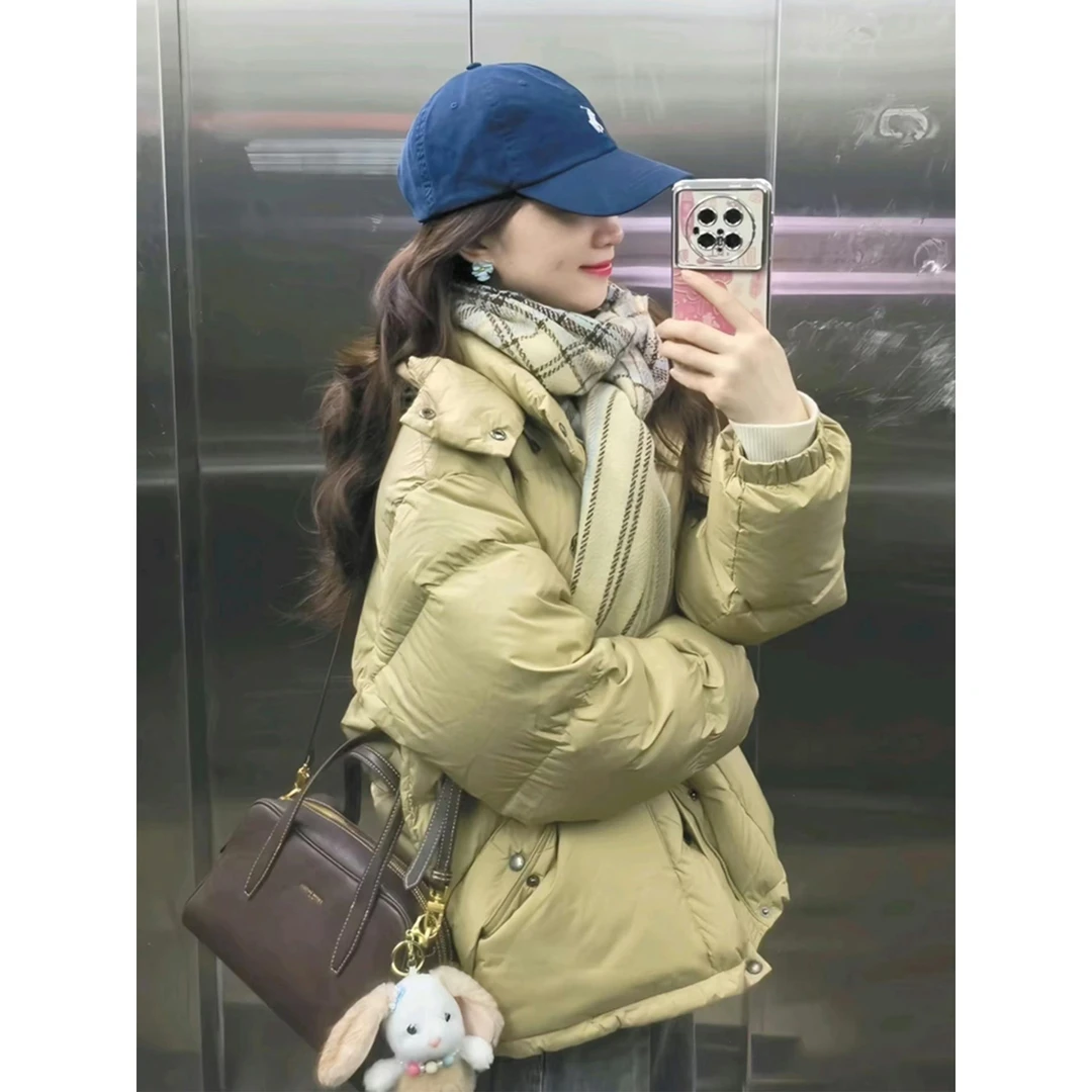 韩系白羽绒服女2025新款初冬季独特超好看今年流行短款小个子