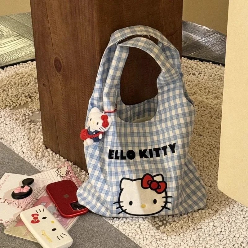 新款可爱风kitty帆布包手提单肩斜挎包夏季通勤大容量新款挎包