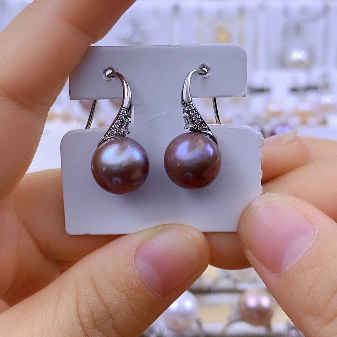 耳饰淡水珍珠银S925镶嵌