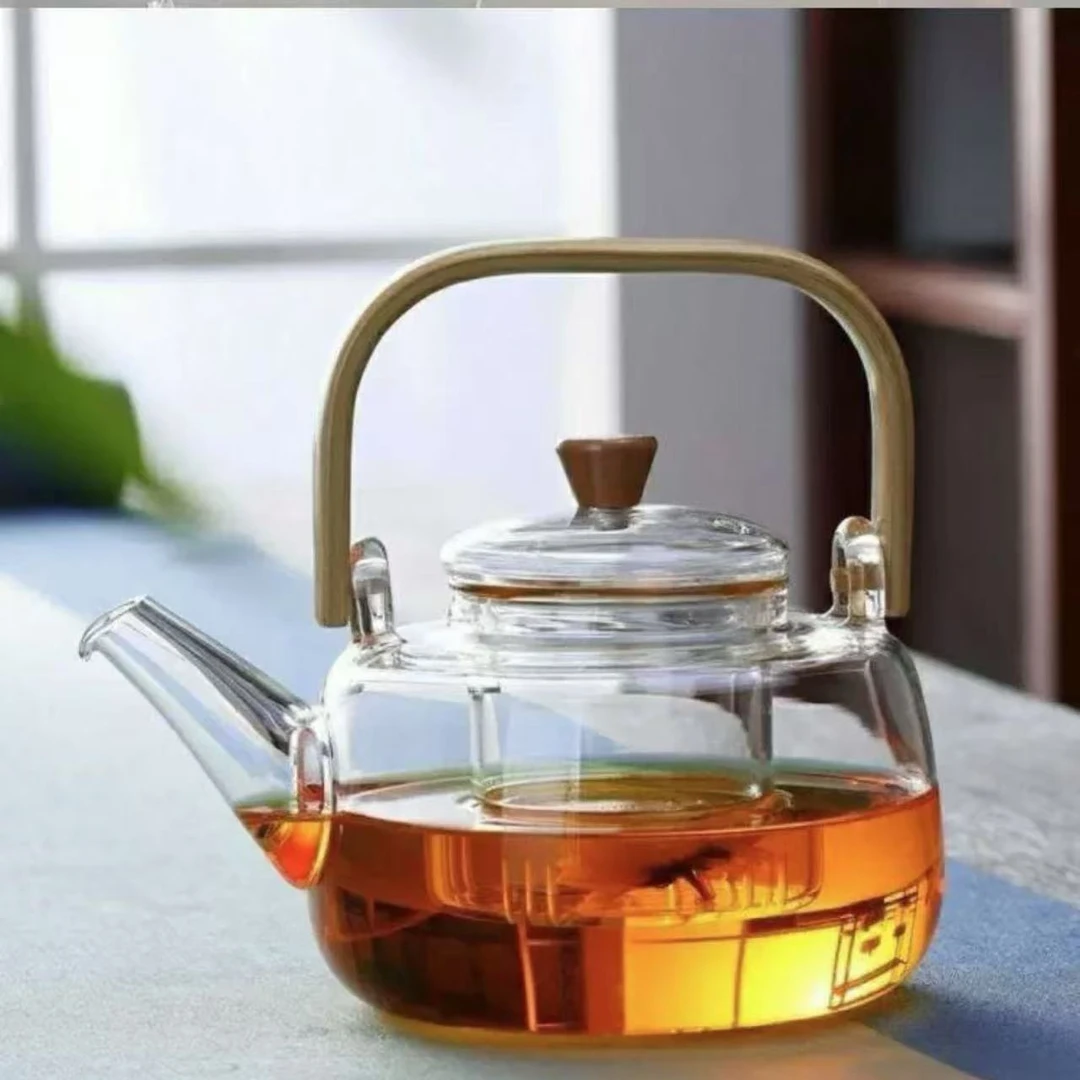 方茶壶提梁壶高硼硅耐热玻璃电陶炉加热茶具办公室家用茶壶提梁壶