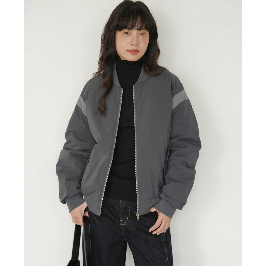 【现现清清】EIGHTHMONTH灰色棒球领棉衣休闲保暖棉服BE111282