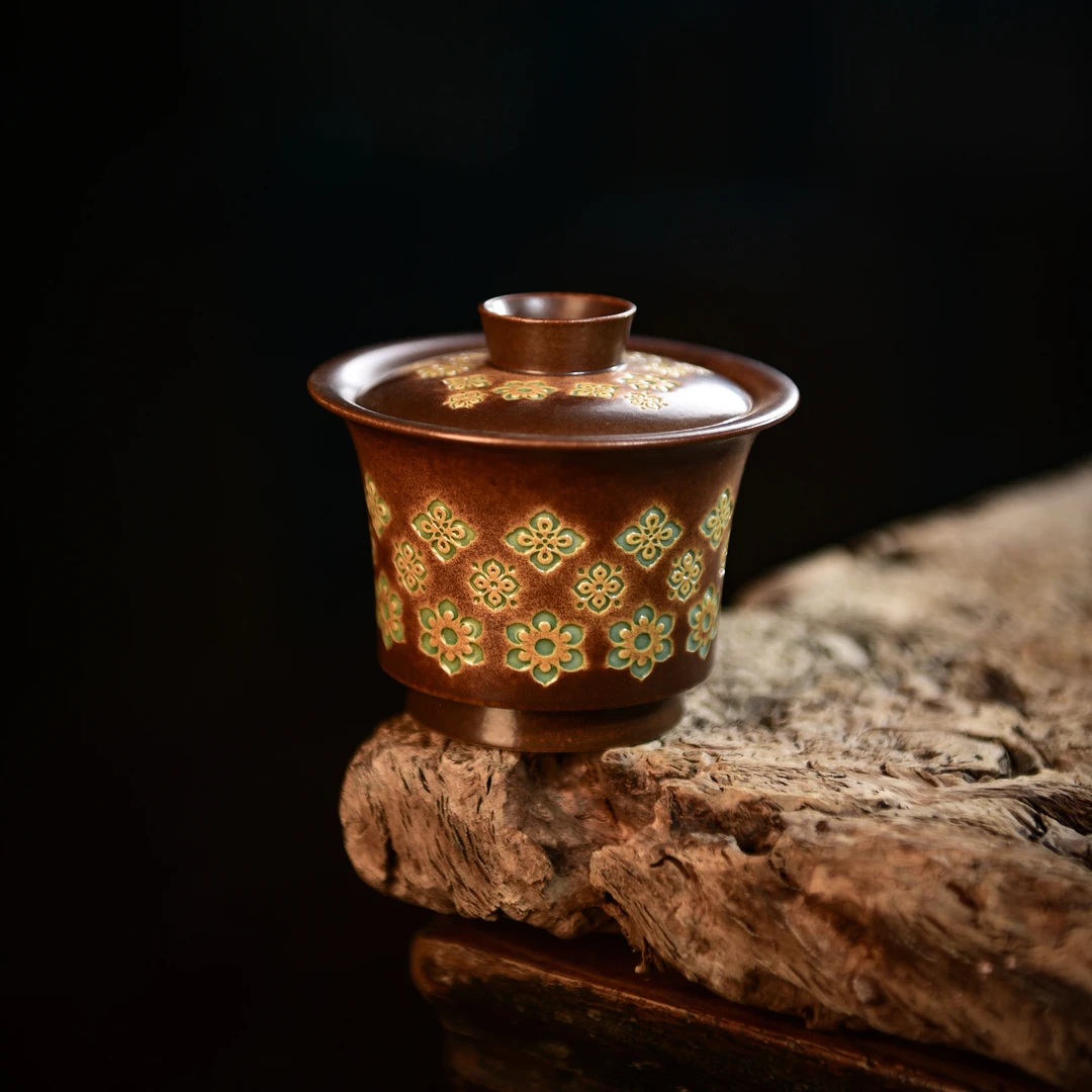 阿茶  宝相-瓷茶记-马蹄盖碗（瓷茶BX0020）