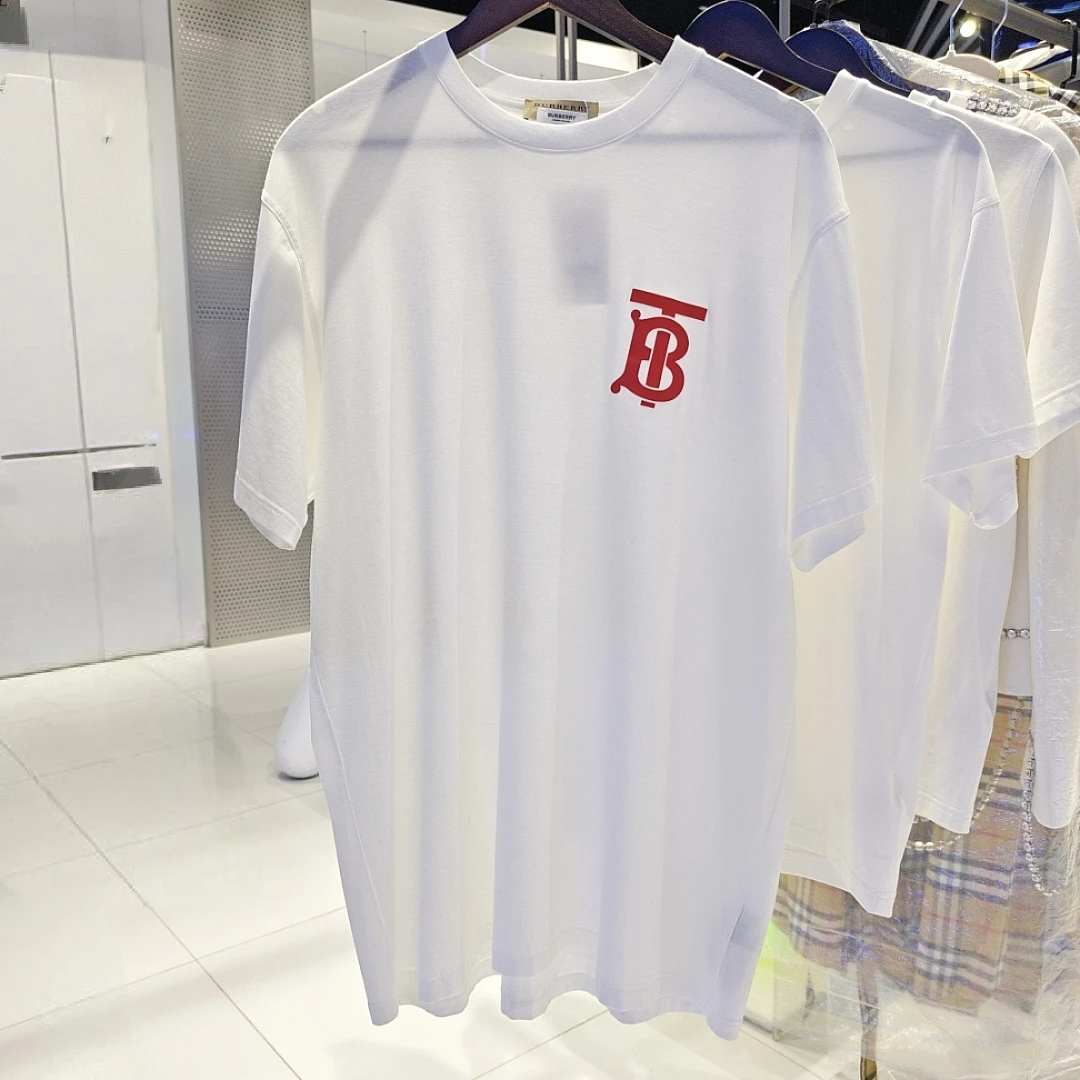 99新 BURBERRY/博柏利 蔚蓝中古/白色 短袖  M码