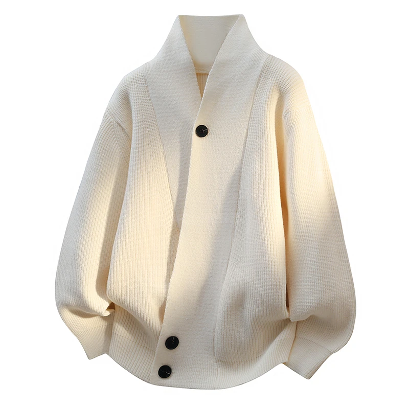 针织开衫男秋冬休闲宽松毛衣外套2025新款时尚潮流外穿V领毛线衫