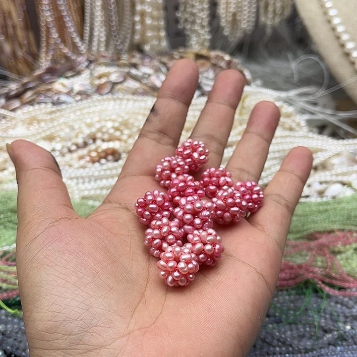 未镶嵌玛瑙/玉髓珠宝半成品3个珍珠花