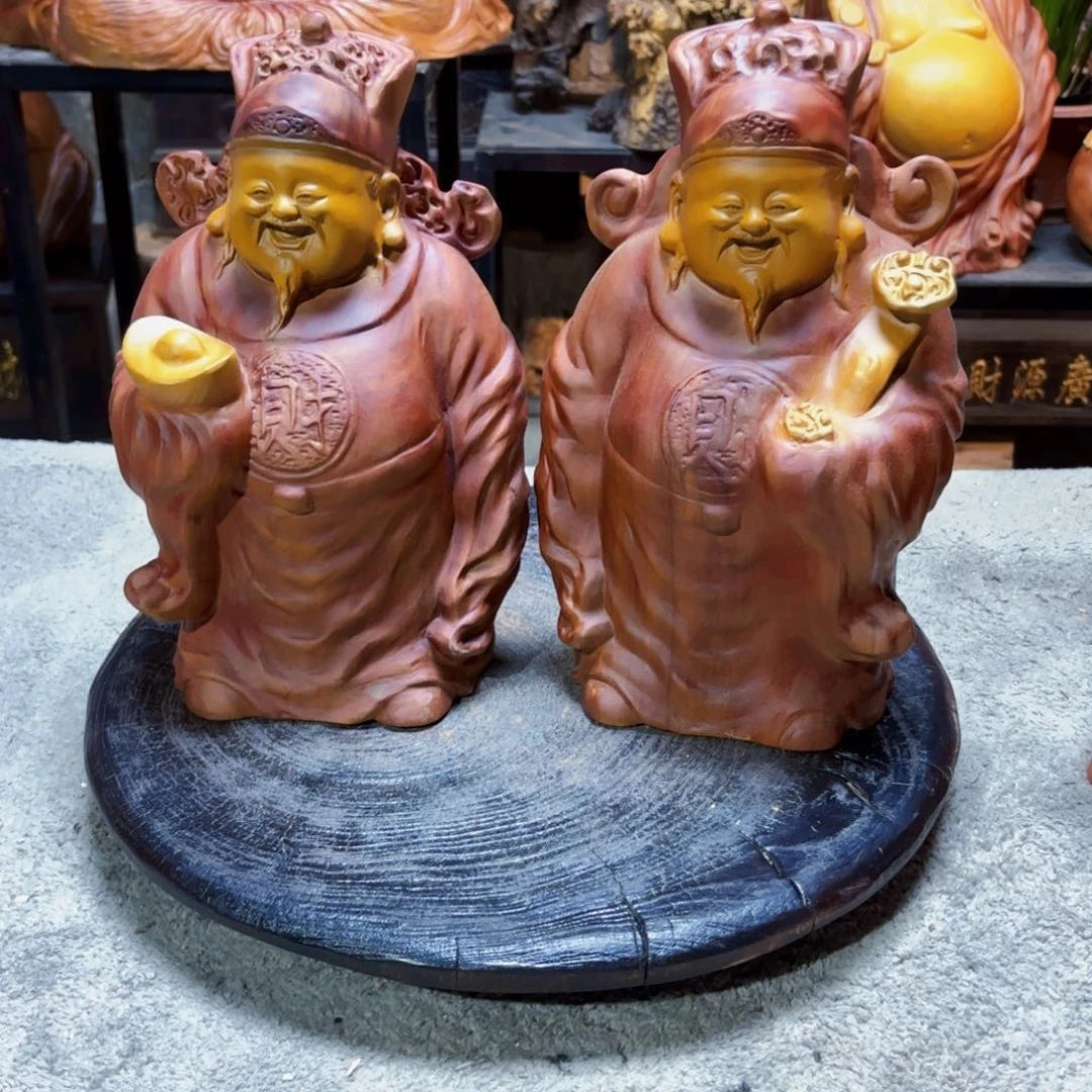 无***忧香樟木元宝如意小财神香樟木