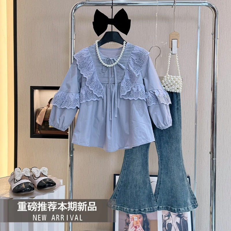 【现货】女童秋装套装2025新款网红长袖洋气时髦童装秋季儿童两件套